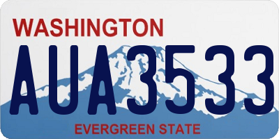 WA license plate AUA3533