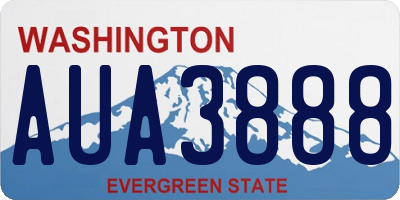 WA license plate AUA3888