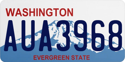 WA license plate AUA3968
