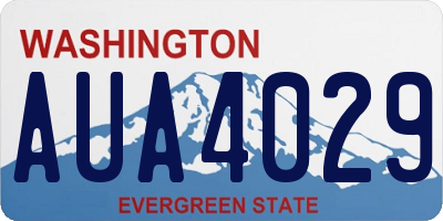 WA license plate AUA4029