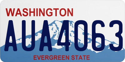 WA license plate AUA4063