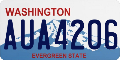 WA license plate AUA4206