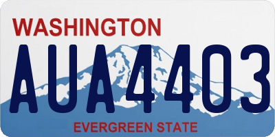 WA license plate AUA4403