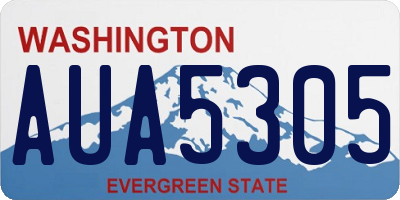WA license plate AUA5305