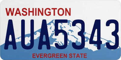 WA license plate AUA5343