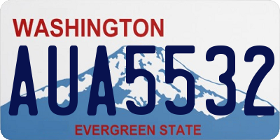 WA license plate AUA5532