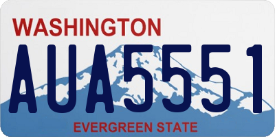 WA license plate AUA5551