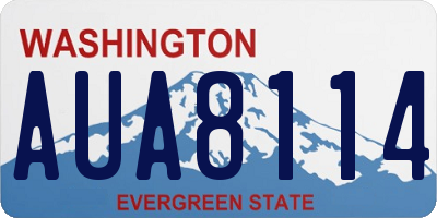 WA license plate AUA8114