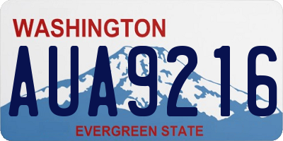 WA license plate AUA9216