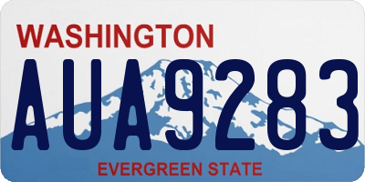 WA license plate AUA9283