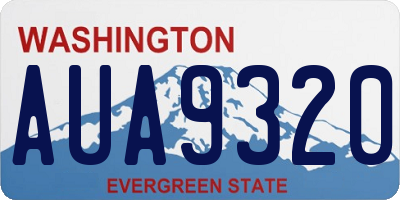 WA license plate AUA9320