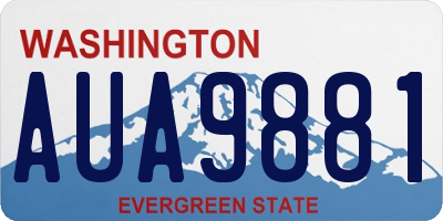 WA license plate AUA9881
