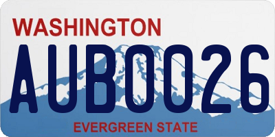 WA license plate AUB0026