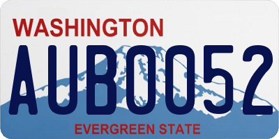 WA license plate AUB0052