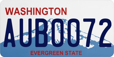 WA license plate AUB0072