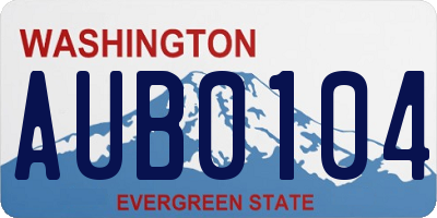 WA license plate AUB0104
