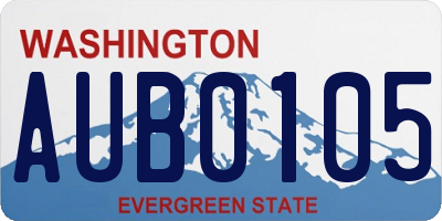 WA license plate AUB0105