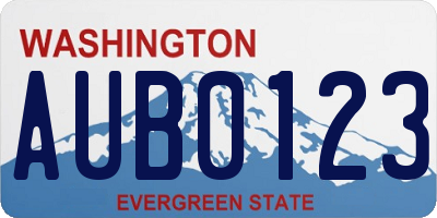WA license plate AUB0123