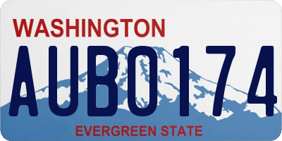 WA license plate AUB0174