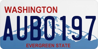 WA license plate AUB0197