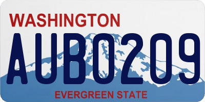 WA license plate AUB0209