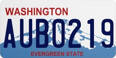 WA license plate AUB0219