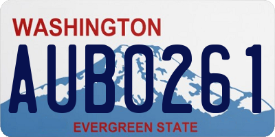 WA license plate AUB0261