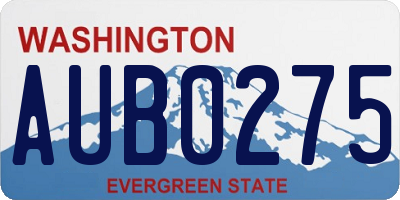 WA license plate AUB0275