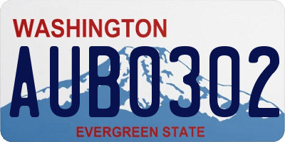 WA license plate AUB0302