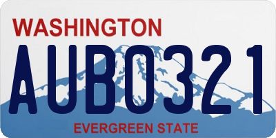 WA license plate AUB0321