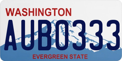 WA license plate AUB0333