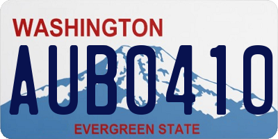 WA license plate AUB0410