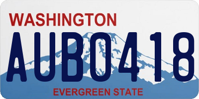WA license plate AUB0418