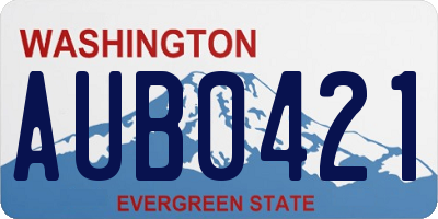 WA license plate AUB0421