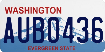 WA license plate AUB0436