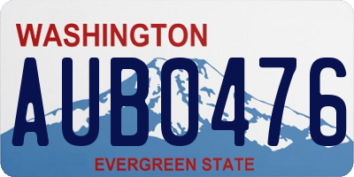 WA license plate AUB0476