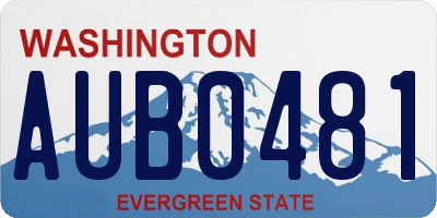 WA license plate AUB0481