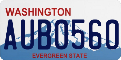 WA license plate AUB0560