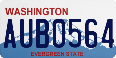 WA license plate AUB0564