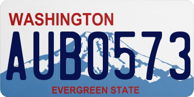 WA license plate AUB0573