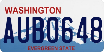 WA license plate AUB0648