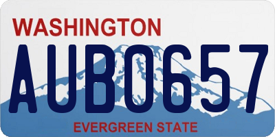 WA license plate AUB0657