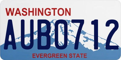 WA license plate AUB0712