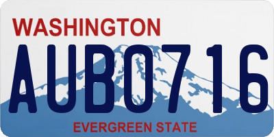 WA license plate AUB0716