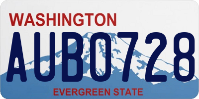 WA license plate AUB0728