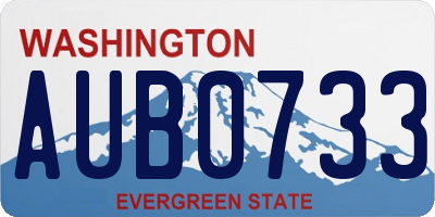 WA license plate AUB0733