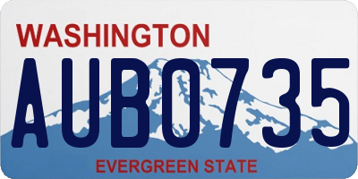 WA license plate AUB0735