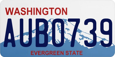 WA license plate AUB0739