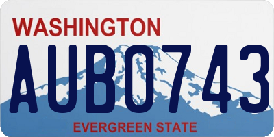 WA license plate AUB0743