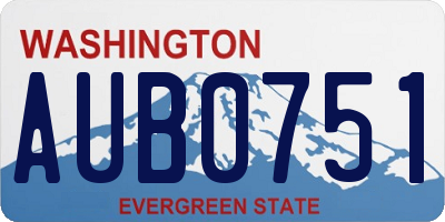 WA license plate AUB0751